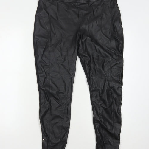 Next Women's Black Skinny Jegging Trousers Zip Detail Size 16