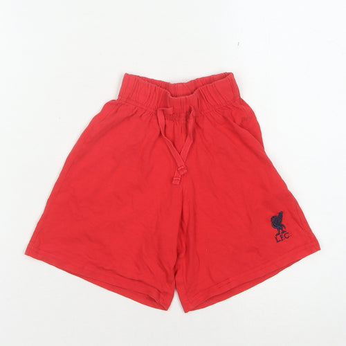 LFC Boys Red 3-4 Years Sleep Shorts, Solid Cotton, New