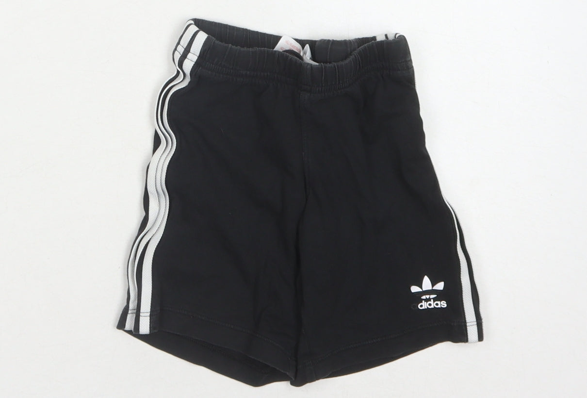 Adidas Girls Black Cotton Shorts 3-4 Years