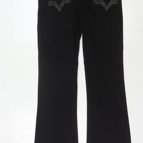 Next Women’s Black Bootcut Jeans Size 8 with Studded Accents