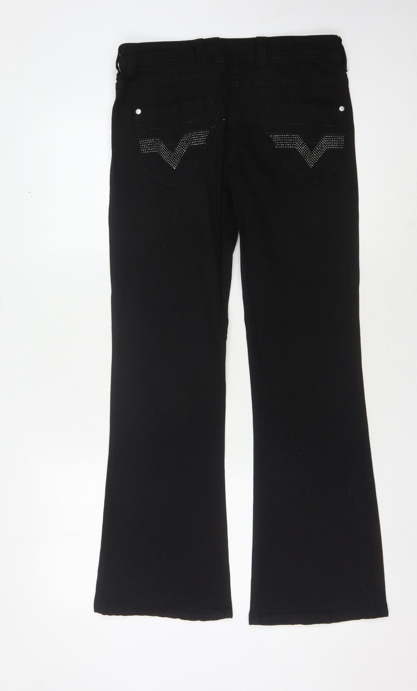 Next Women’s Black Bootcut Jeans Size 8 with Studded Accents