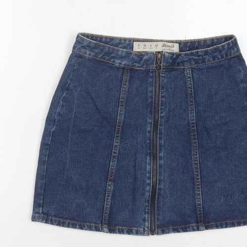 Denim Co Women's Blue Denim Short Skirt Size 8
