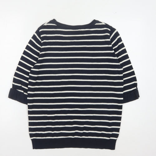 Wallis Women's Black Striped Pullover S Nautical