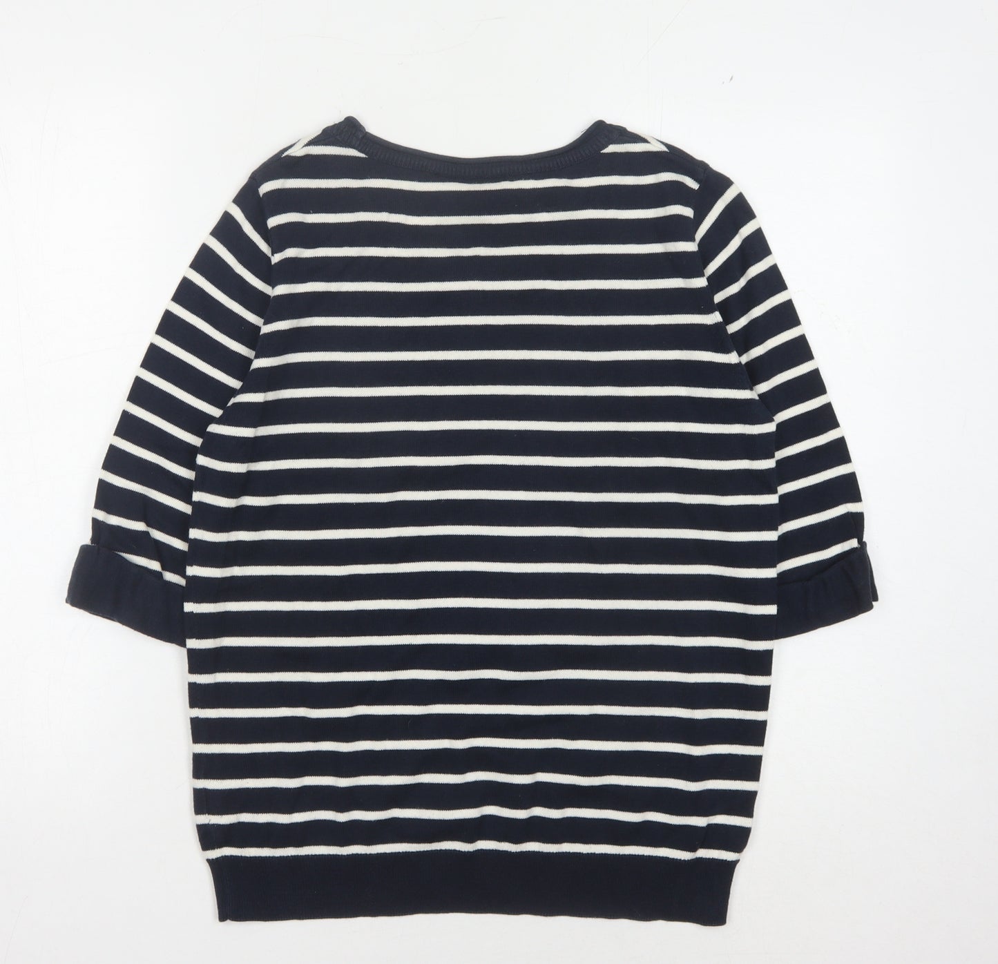 Wallis Women's Black Striped Pullover S Nautical