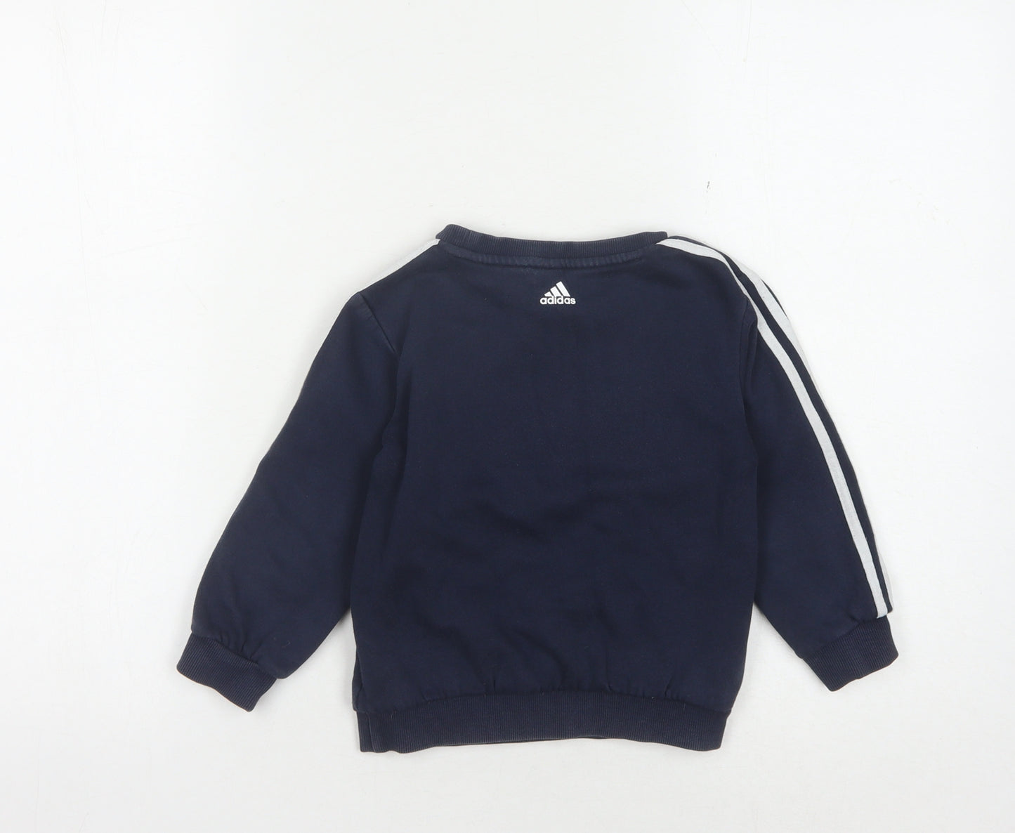 Adidas Boys Blue Pullover Sweatshirt 4 Years Logo Casual
