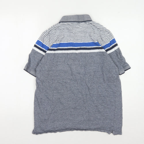 James Pringle Men's Blue Striped Polo Shirt Large