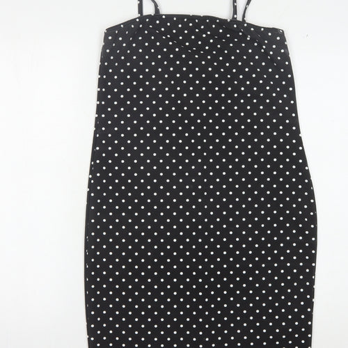 Boohoo Women's Black Polka Dot Dress Size 14