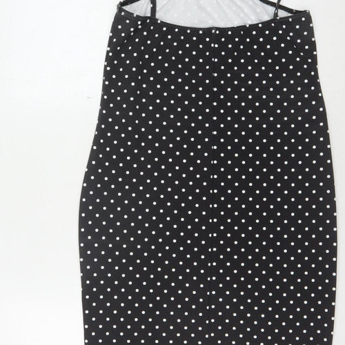 Boohoo Women's Black Polka Dot Dress Size 14
