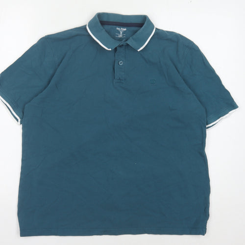 James Pringle Men's Blue Polo Shirt Large