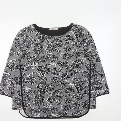 Marks and Spencer Women's Black Floral Jumper, Size 16