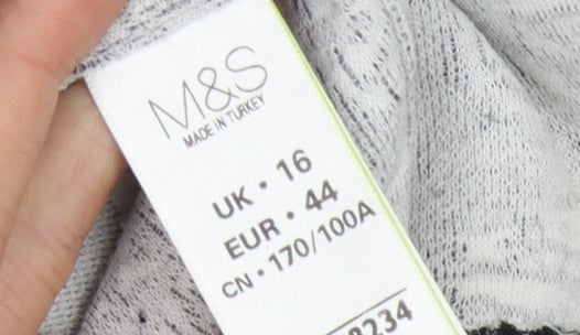 Marks and Spencer Women's Black Floral Jumper, Size 16