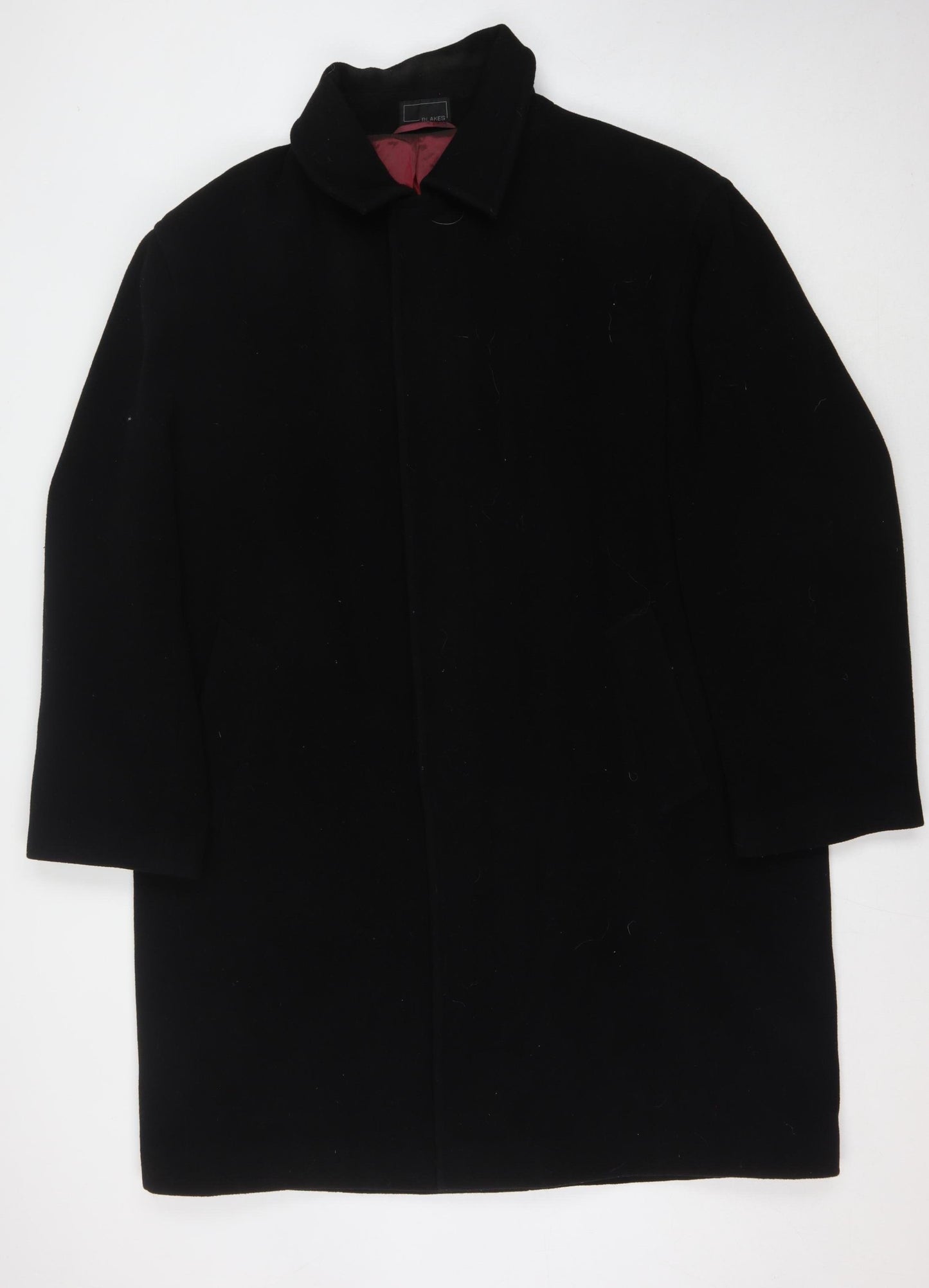 Blakes Men's Black Wool Cashmere Overcoat 2XL
