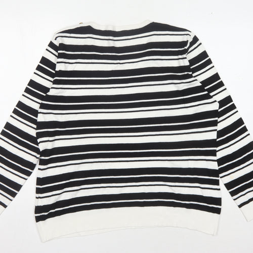 Pour Moi Women's Black Striped Jumper Size 18 Pullover