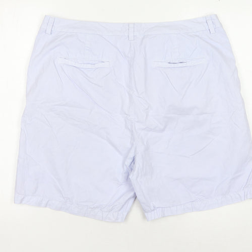 Marks and Spencer Women's Blue Cotton Chino Shorts, Size 18