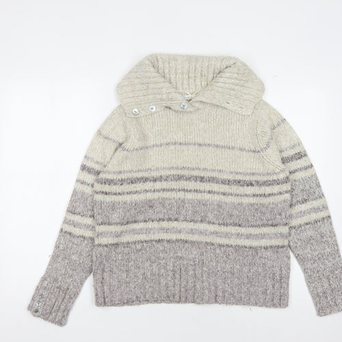 Berketex Women's Grey Striped Pullover Jumper 14