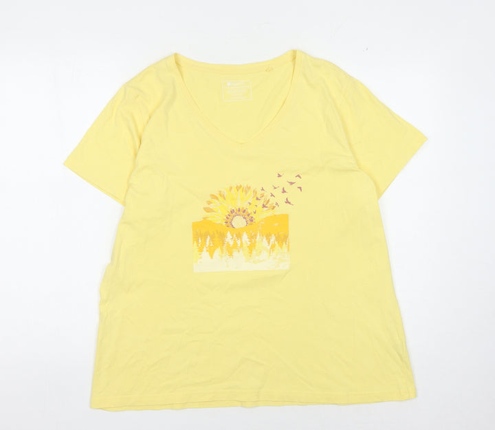 Mountain Warehouse Women's Yellow Nature T-Shirt, Size 18