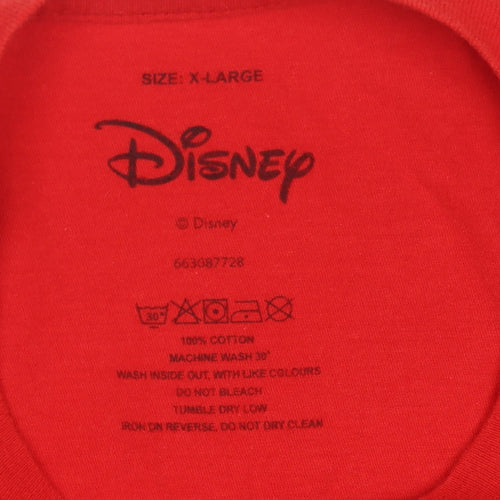 Disney Unisex Red XL T-Shirt Mickey Minnie Graphic