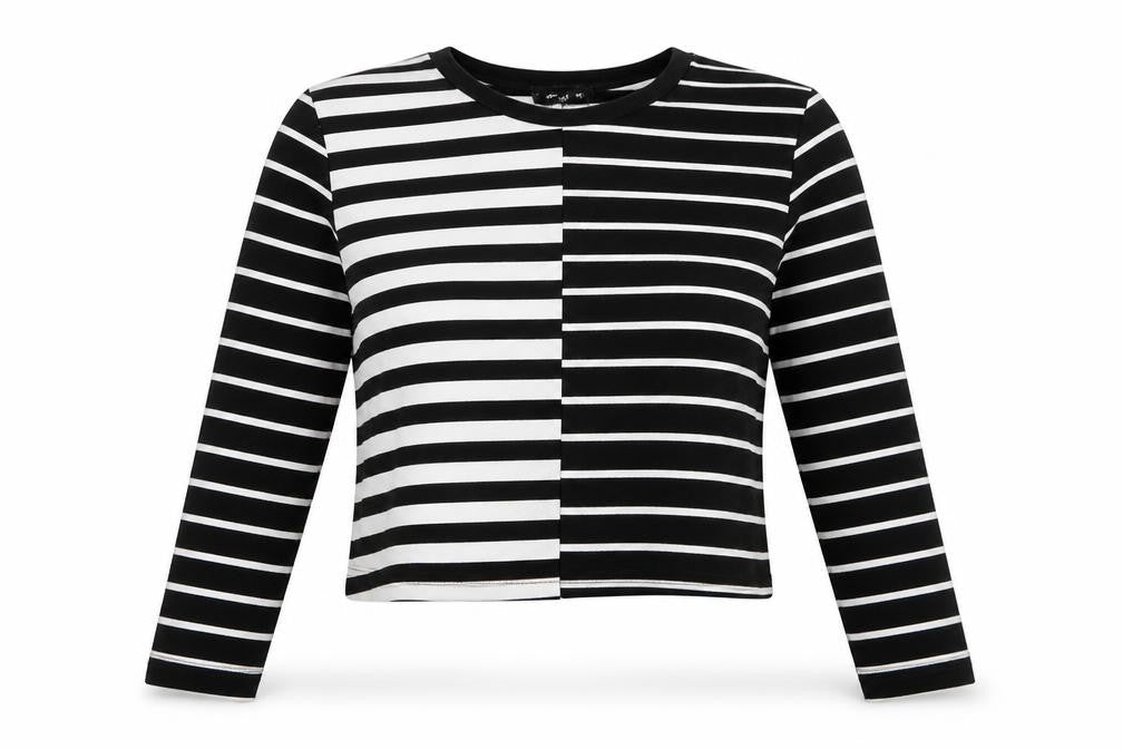 New Look Women's Black Striped Long Sleeve T-Shirt