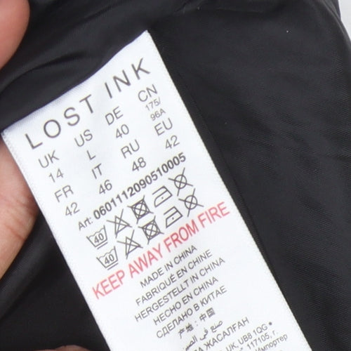 Lost Ink Women's White Check Skirt L