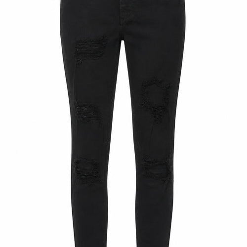 Topshop Women's Black Skinny Distressed Jeans Size 8