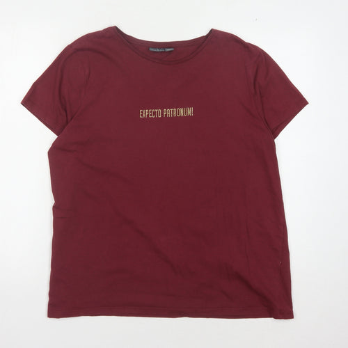 Harry Potter Women's Red T-Shirt L Movie Theme Casual