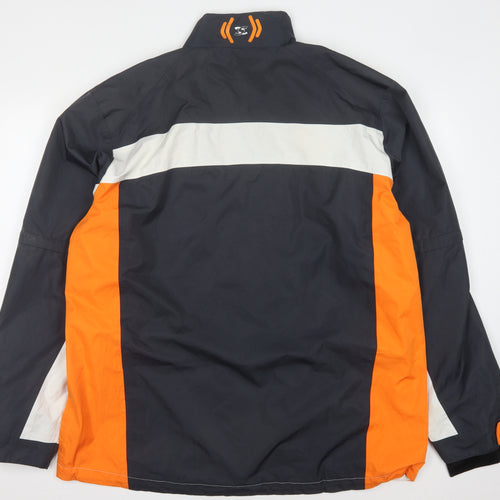 Stuburt Men's 2XL Windbreaker Jacket, Black/Orange/White