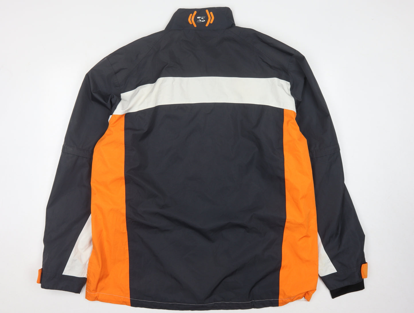 Stuburt Men's 2XL Windbreaker Jacket, Black/Orange/White