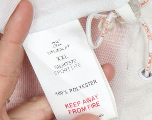 Stuburt Men's 2XL Windbreaker Jacket, Black/Orange/White