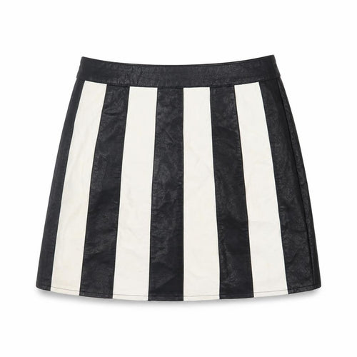 Nasty Gal Women's Black & White Striped Skirt - Size 8