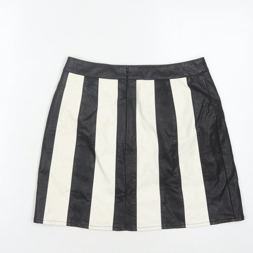 Nasty Gal Women's Black & White Striped Skirt - Size 8