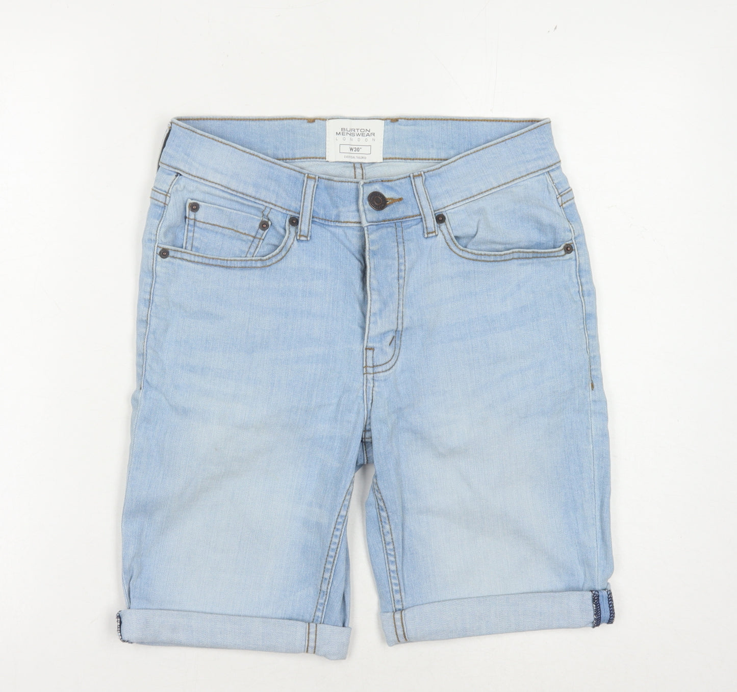 Burton Men's Blue Chino Shorts, Size M, Light Denim