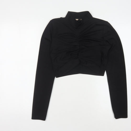 Pink Vanilla Women's Black Cropped Blouse - L