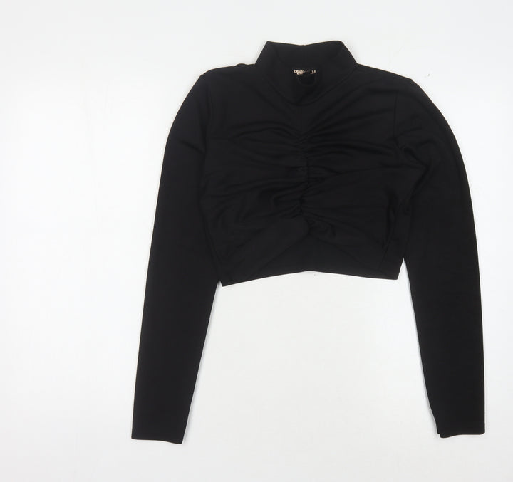 Pink Vanilla Women's Black Cropped Blouse - L