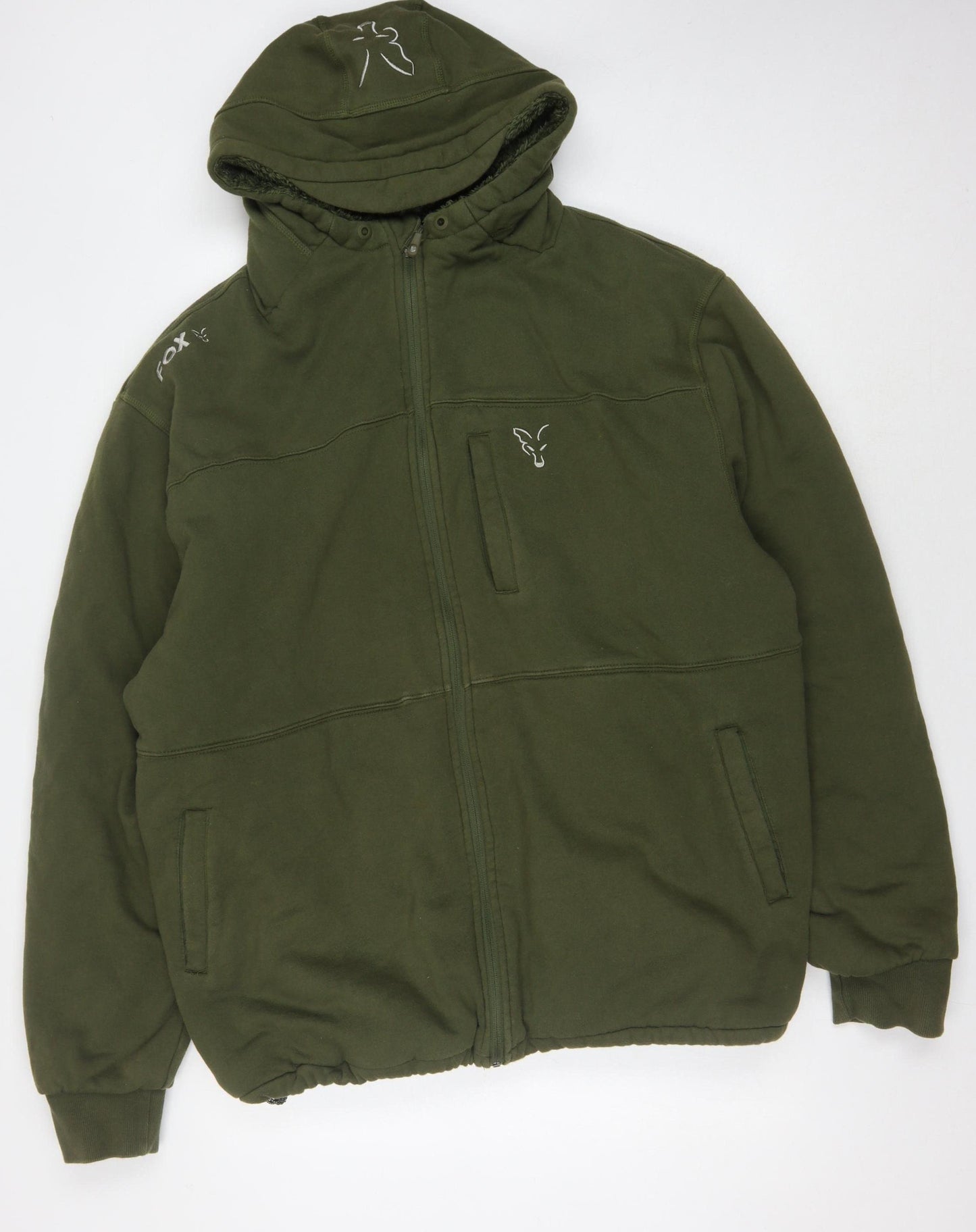 FOX Collection Men's Green 3XL Full Zip Hoodie