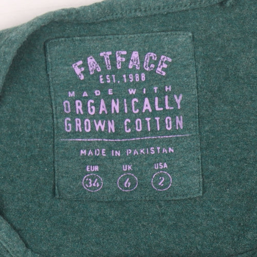 Fat Face Women's Green Basic Top Size 6