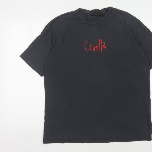 Disney Cruella T-Shirt, Unisex Black S, Embroidered Movie