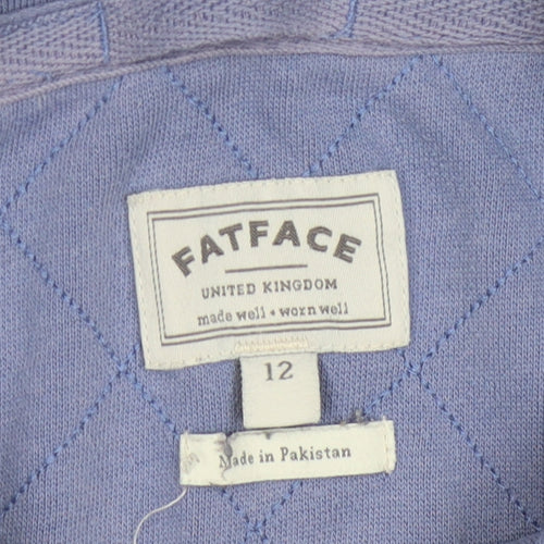 Fat Face Women's Blue Pullover Hoodie - Size 12
