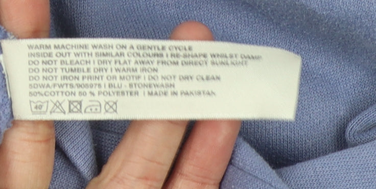 Fat Face Women's Blue Pullover Hoodie - Size 12