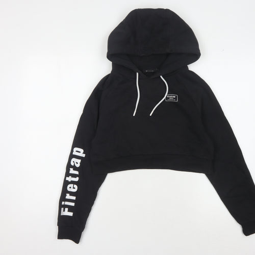 Firetrap Girls Black Hoodie with Logo, Size S