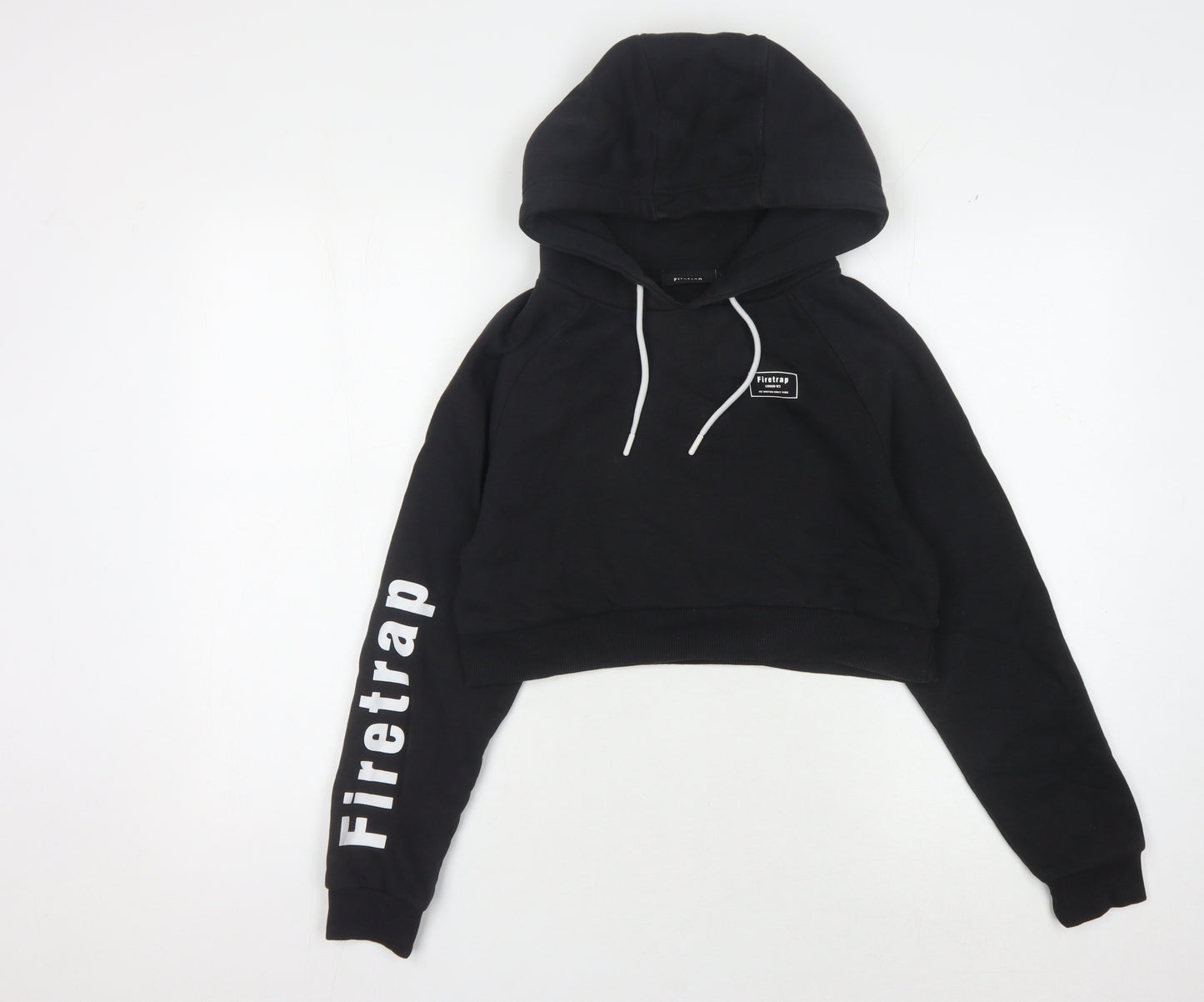 Firetrap Girls Black Hoodie with Logo, Size S
