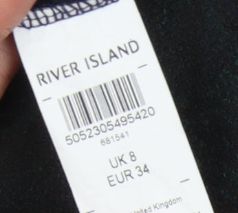 River Island Women's Black Bodycon Dress Size 8