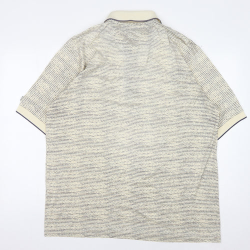 Slazenger L Beige Striped Polo, Men's, Short Sleeve