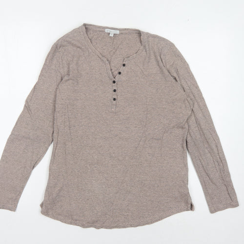 Target Collection Women Beige Striped Long Sleeve Shirt