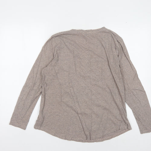 Target Collection Women Beige Striped Long Sleeve Shirt