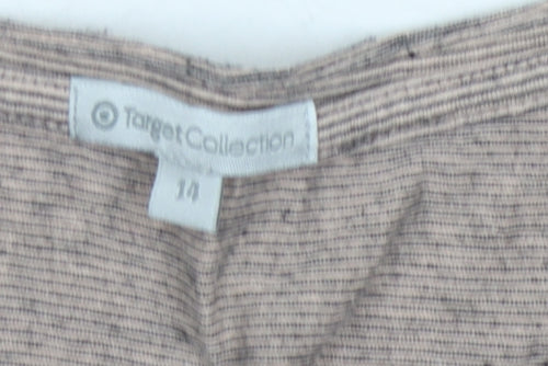 Target Collection Women Beige Striped Long Sleeve Shirt