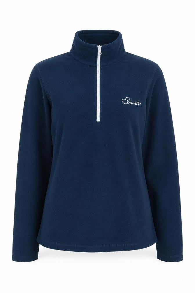 Front view of Dare 2b Women's Blue Sweatshirt, size 10, High Neck, Zip