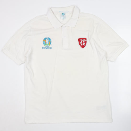 UEFA Euro 2020 Men's White XL Polo Shirt with Logo