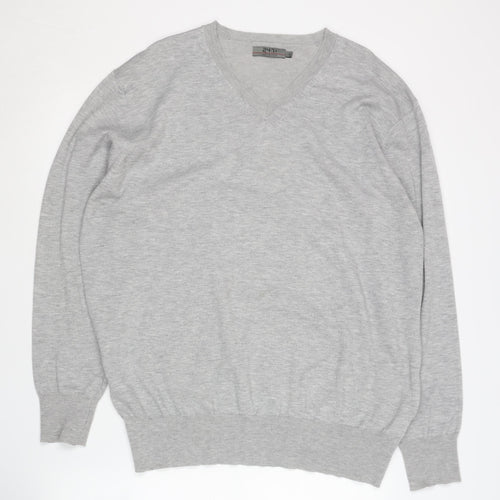 Jeff Banks Men's Grey V-Neck XL Pullover Jumper