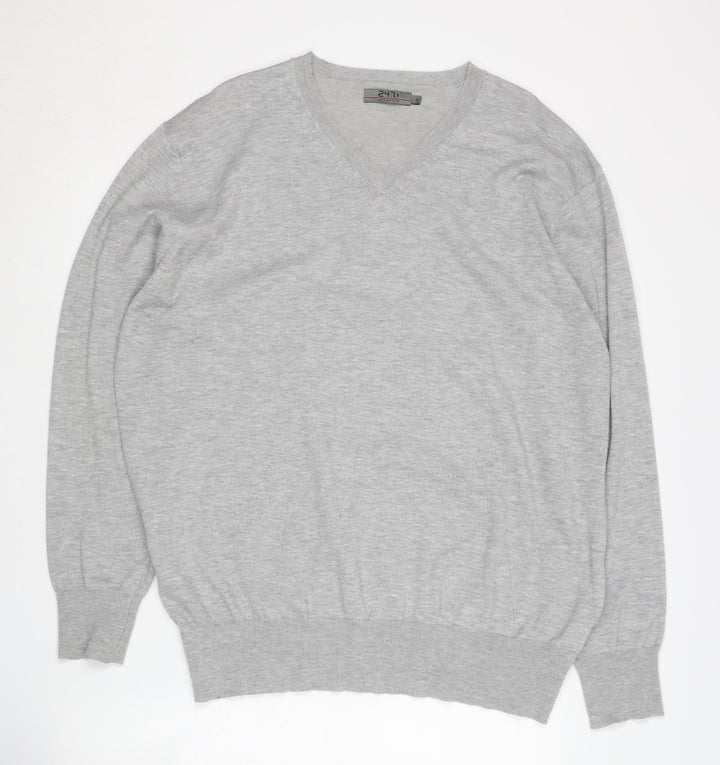 Jeff Banks Men's Grey V-Neck XL Pullover Jumper
