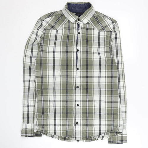 Jules Men's Green Plaid Slim Fit Shirt, Size S